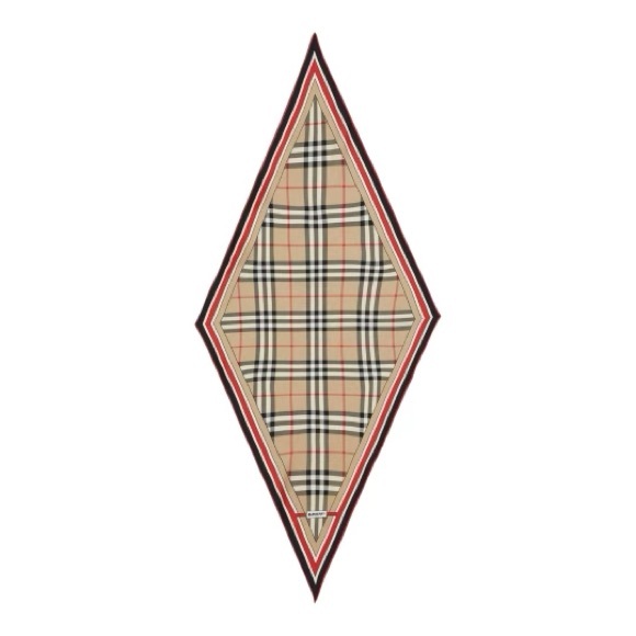 BURBERRY MONTAGE PRINT SILK DIAMOND-SHAPED SCARF - Picture 5 of 6